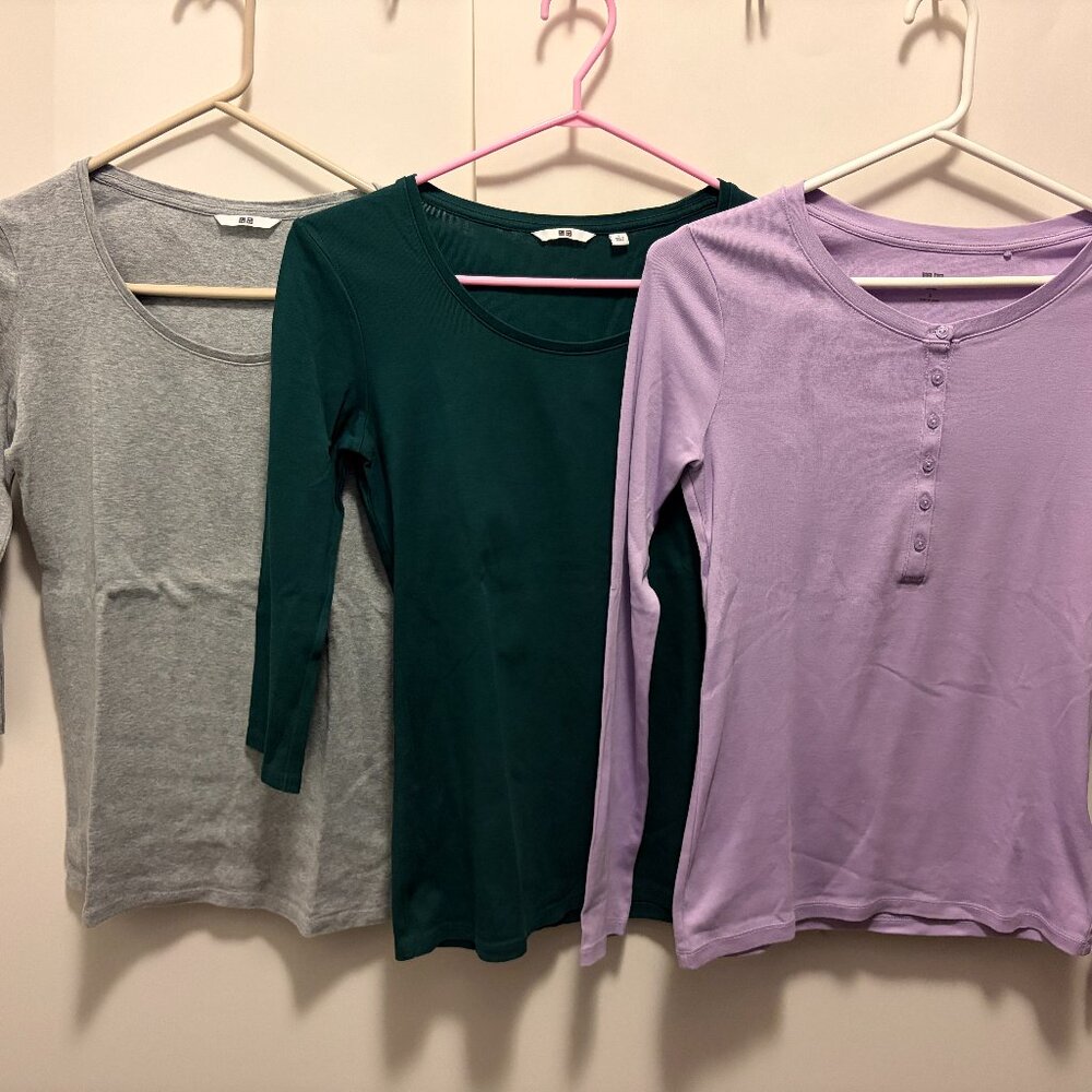 Uniqlo Women Cotton Tops - Three Items